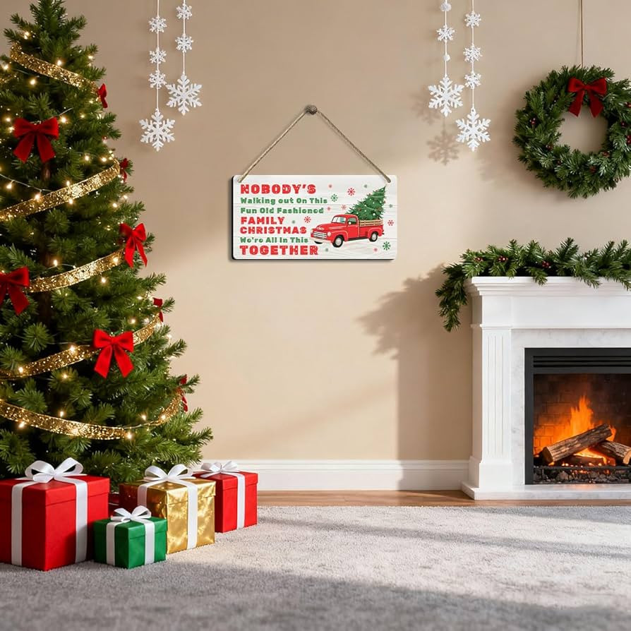 Funny Christmas Vacation Decor Sign - Nobody's Walking Out on This Fun Old Fashioned Family Chris... | Amazon (US)