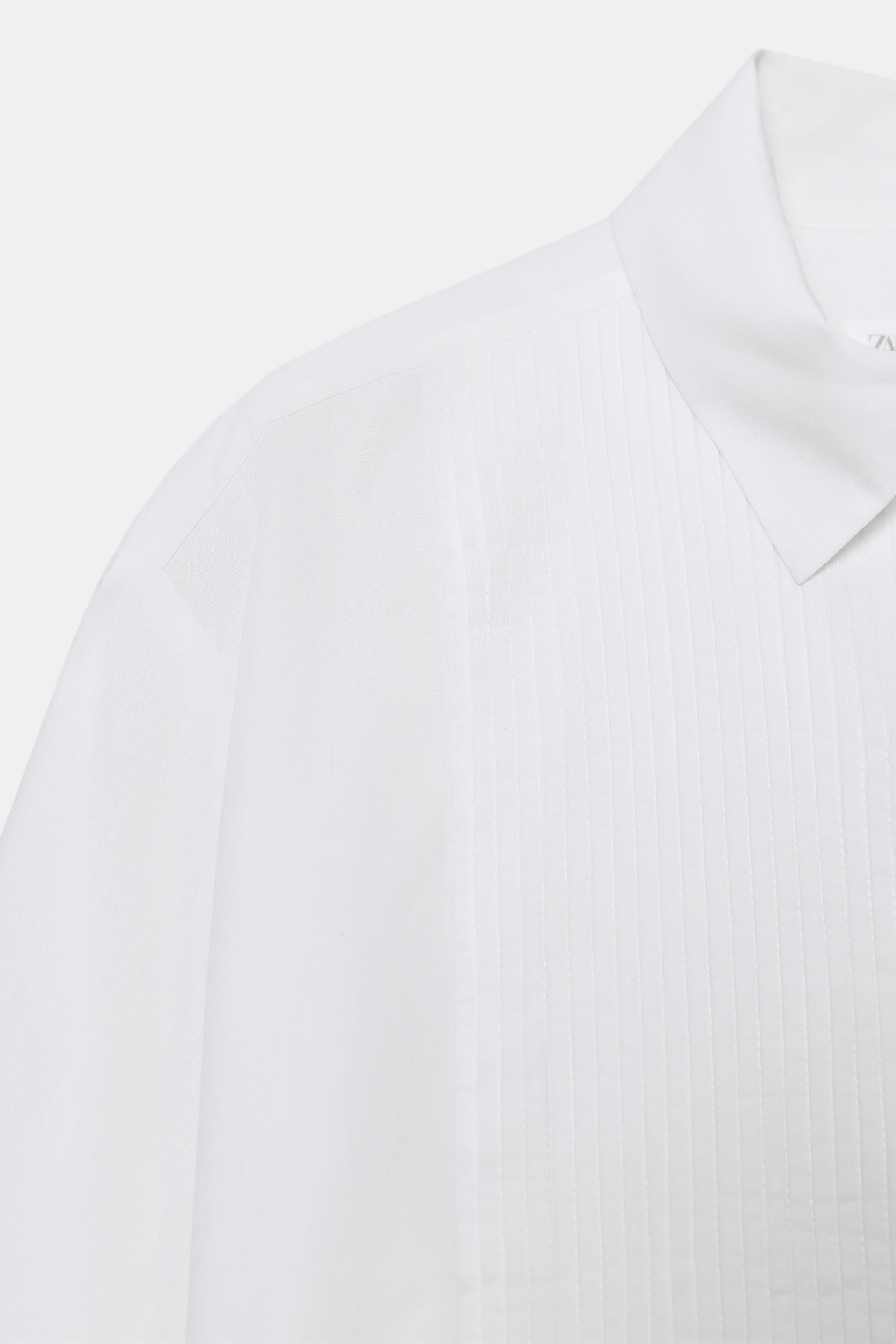 ZW COLLECTION POPLIN SHIRT WITH BIB | Zara US