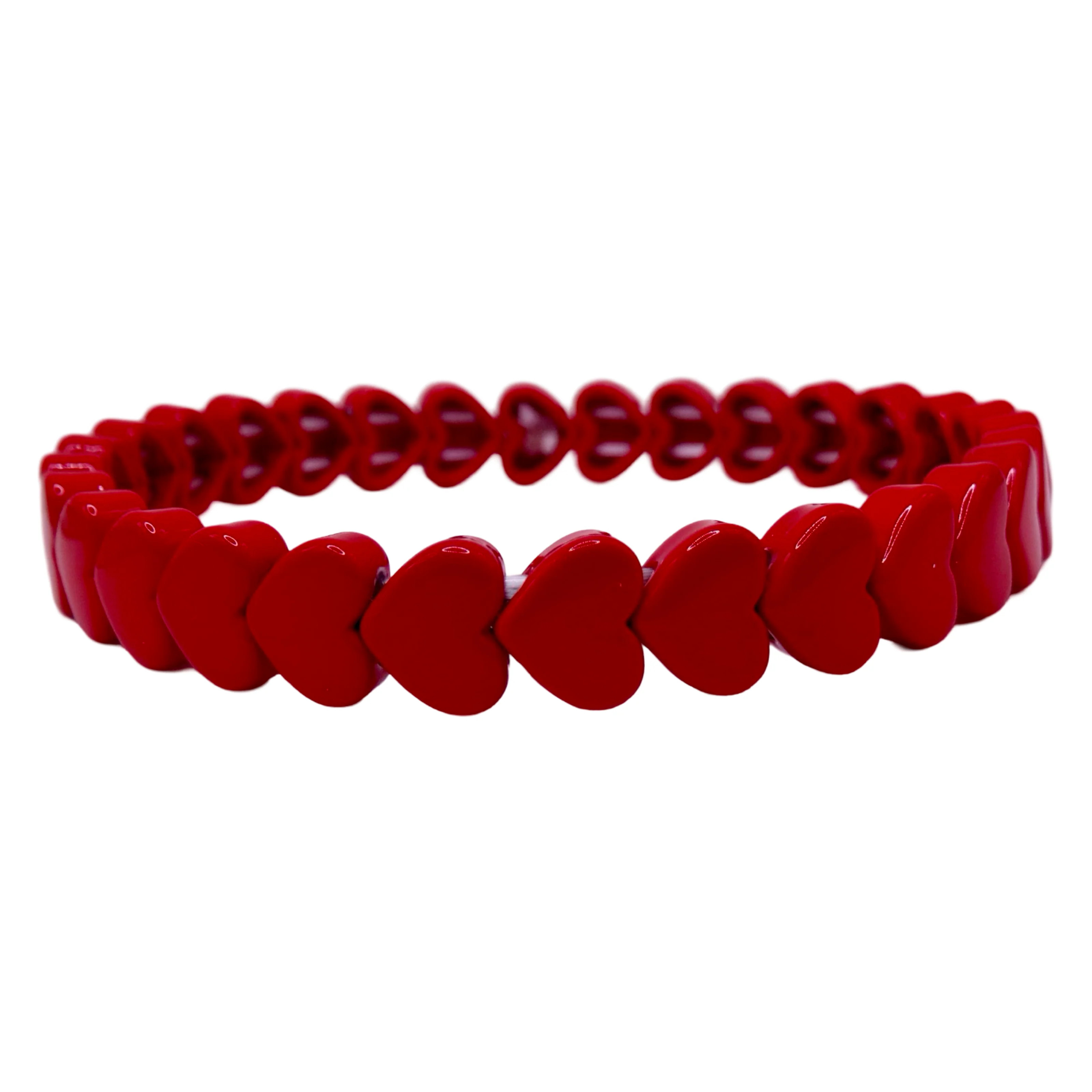 Red Mini Hearts Bracelet | La Lumiere NY