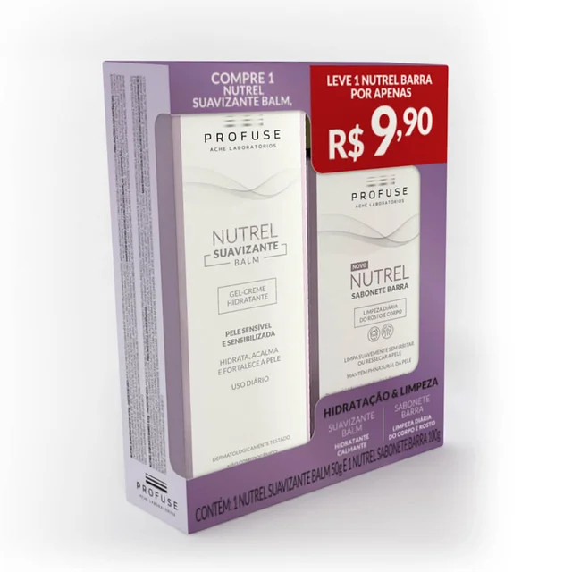 Kit Profuse Nutrel Balm Creme Suavizante + Sabonete em Barra 100g | Drogasil BR