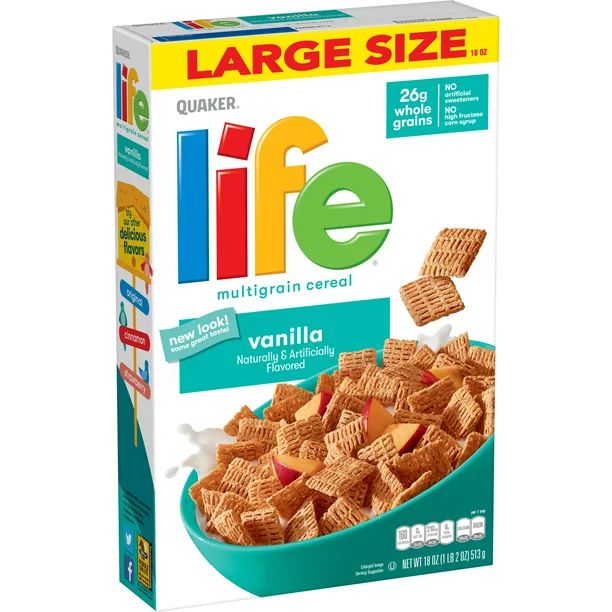 Quaker Life Multigrain Cereal, Vanilla, 18 oz Box - Walmart.com | Walmart (US)