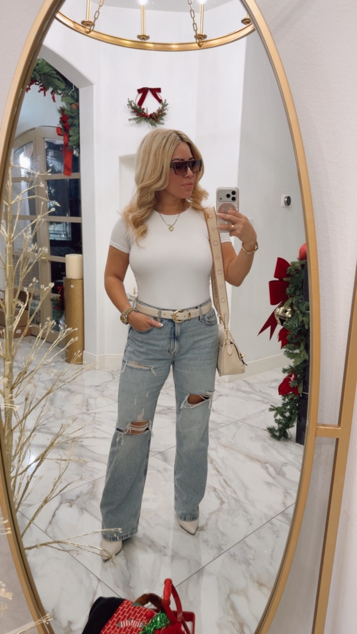 Casual Denim and basic white ootd

#casualdenim #whitetoplook
#casuallook

#LTKootd #LTKHoliday #LTKPetite