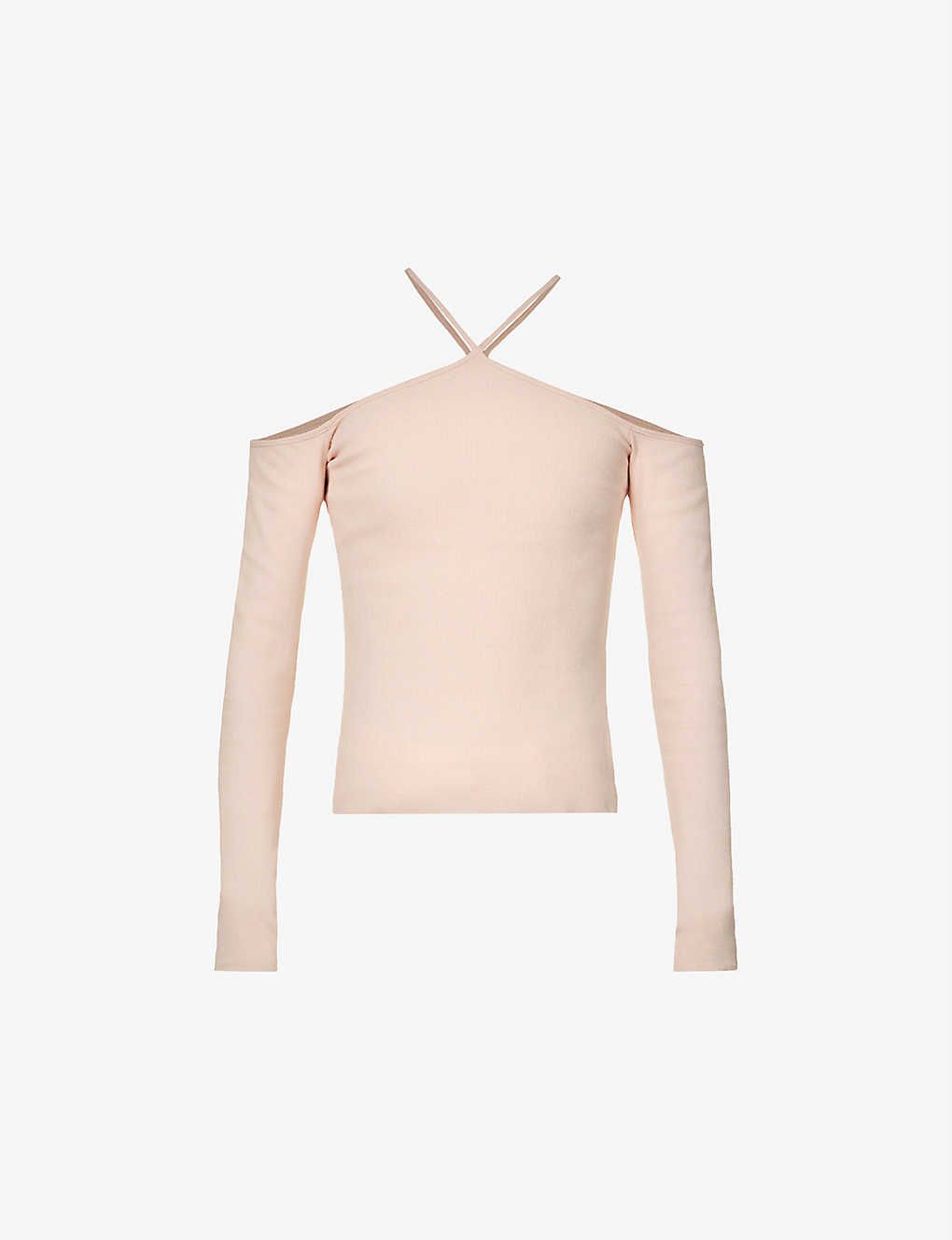 Impulse off-shoulder organic stretch-cotton top | Selfridges
