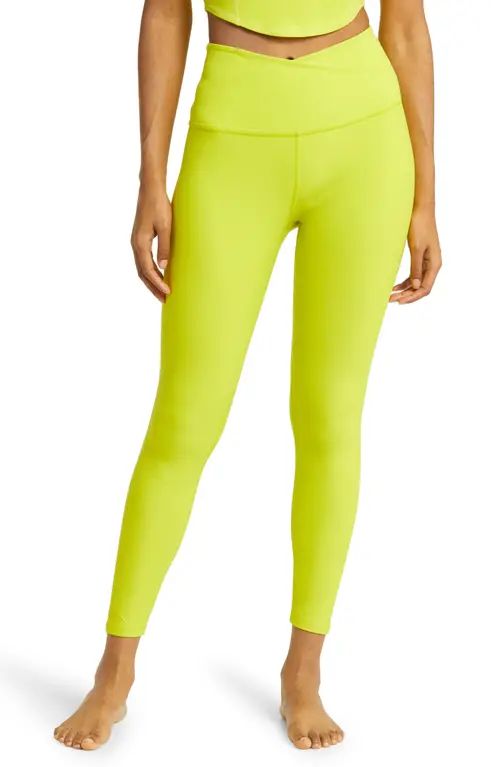 Beyond Yoga At Your Leisure High Waist Leggings in True Chartreuse Heather at Nordstrom, Size X-Smal | Nordstrom