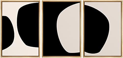 SIGNLEADER Framed Canvas Print Wall Art Negative Space Color Blocks Abstract Shapes Illustrations... | Amazon (US)