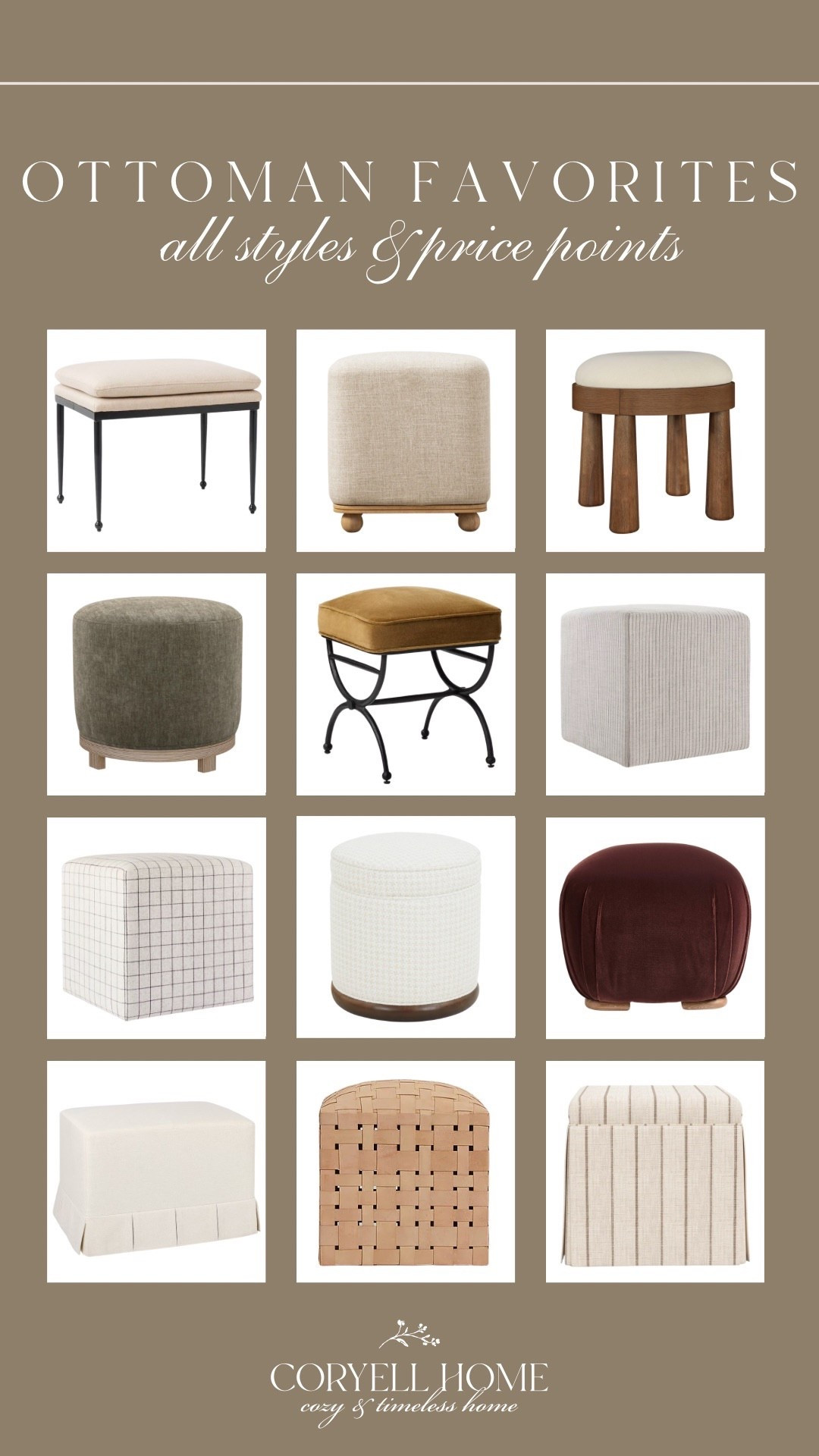 Ottomans I am loving for the fall & winter but also beyond! All of these options are warm and textured, range in size and price point, and provide an elevated touch to any room! 

#LTKHome #LTKStyleTip #LTKSeasonal