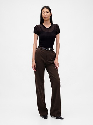 High Rise Double Knit Wide-Leg Pants | Gap (US)