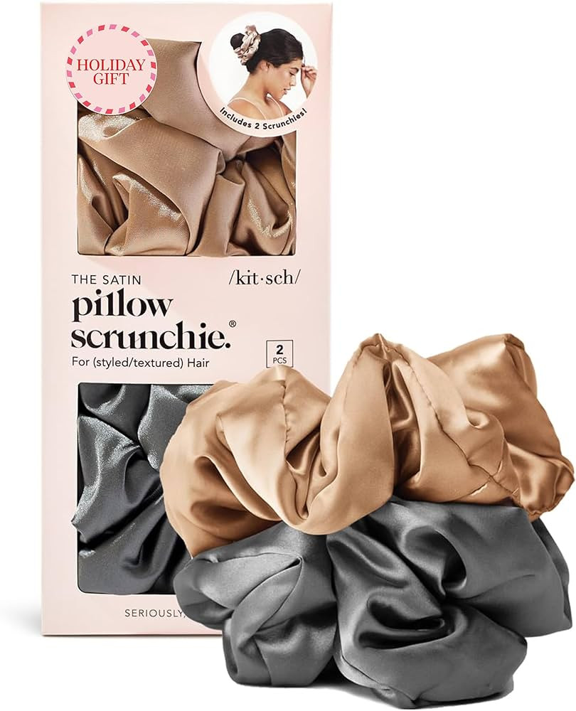 Kitsch Satin Scrunchies for Women - No Crease Hair Ties for Girls | Big Scrunchies for All Hair T... | Amazon (US)