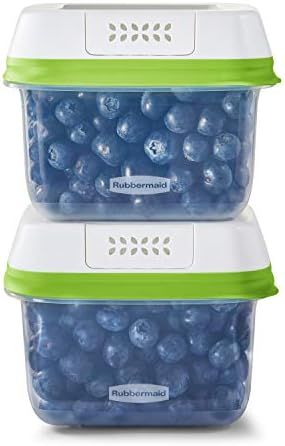 Rubbermaid 2114738 FreshWorks Saver, Medium Short Produce Storage Containers, 2-Pack, 4.6 Cup, Cl... | Amazon (US)