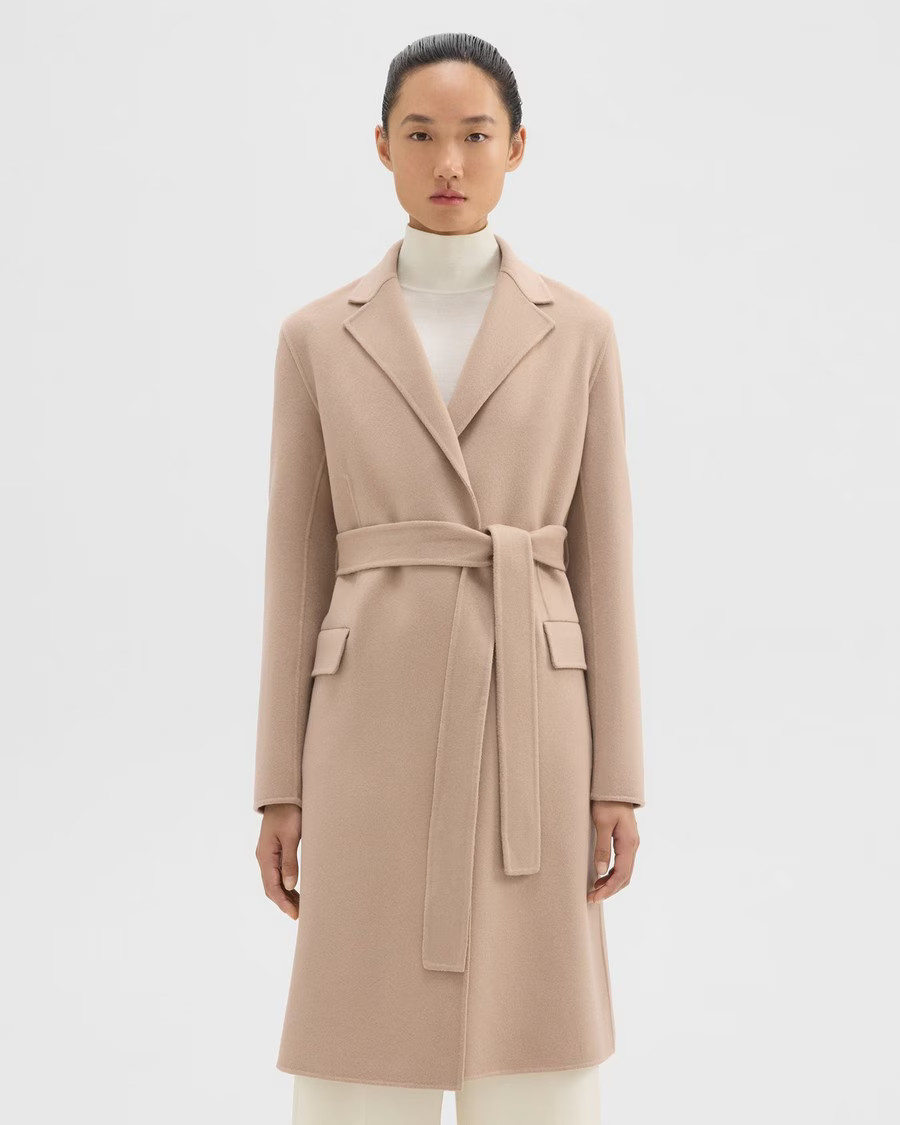 Wrap Coat in Double-Face Wool-Cashmere | Theory