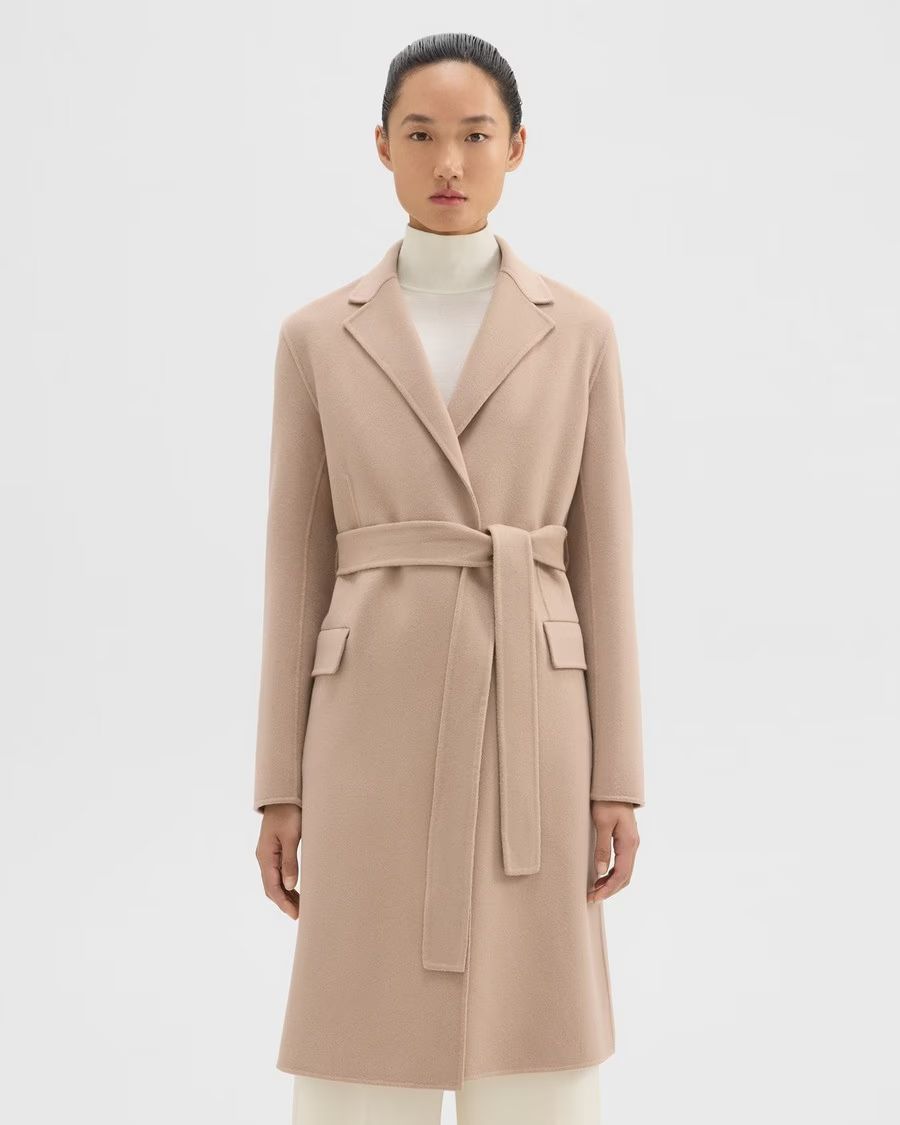 Wrap Coat in Double-Face Wool-Cashmere | Theory