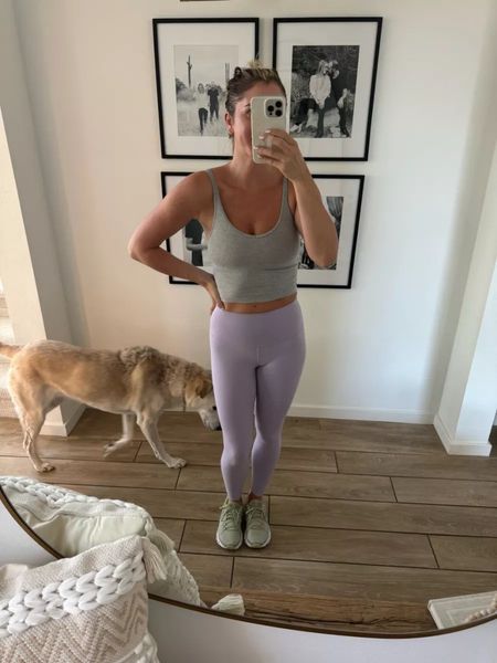 The best Lululemon leggings ever!! Runs tts. Linked the matching tank. Sneakers are old. Linked similar ones. Too runs tts. In size small!

Lululemon 
Athletic Look
Workout Outfit

#LTKFindsUnder100 #LTKFitness #LTKStyleTip