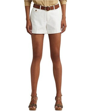 Lauren Ralph Lauren Stretch Cotton Pleated Double Faced Shorts | Dillard's | Dillard's