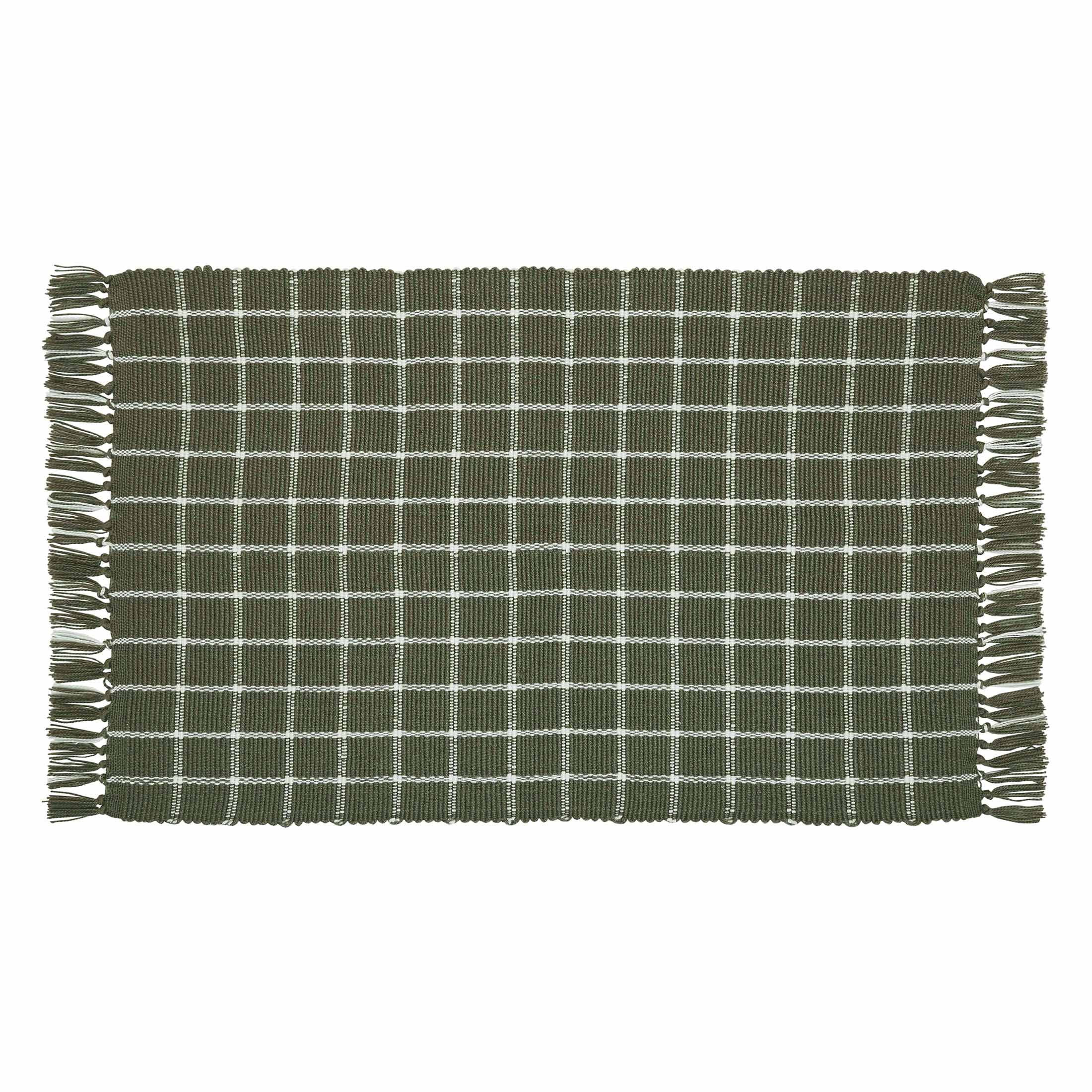 My Texas House Dark Green Plaid Indoor/Outdoor Layering Rug, 24" x 38" - Walmart.com | Walmart (US)