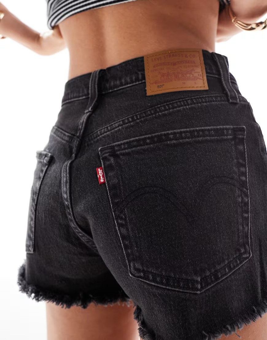 Levi's 501 Original denim shorts in washed black | ASOS (Global)