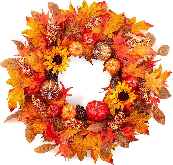 Fall Decorations for Home, Fall Autumn Thanksgiving Wreaths for Front Door | Amazon (US)