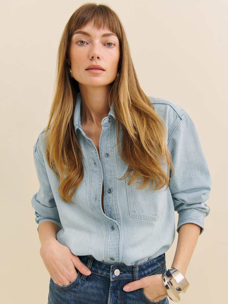 Gracie Lived-in Denim Shirt | Reformation (Global)