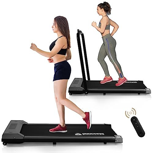 Fitvids 2 in 1 Under Desk Treadmill Walking Machine - Folding Jogging Machine with Remote Control – Pre-Assembled – nan – Silver | Amazon (US)