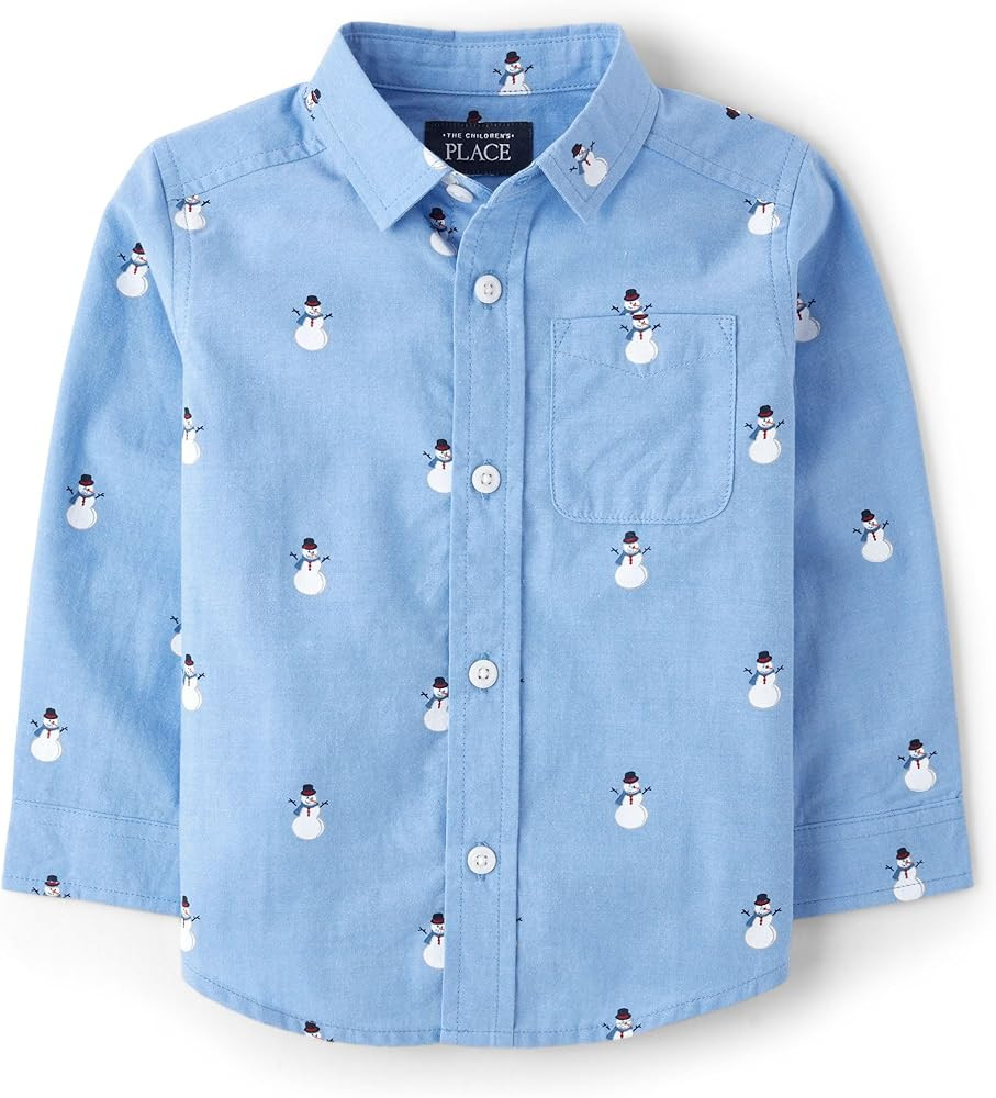 The Children's Place Baby-Boys and Toddler Long Sleeve Button Down Shirt | Amazon (US)