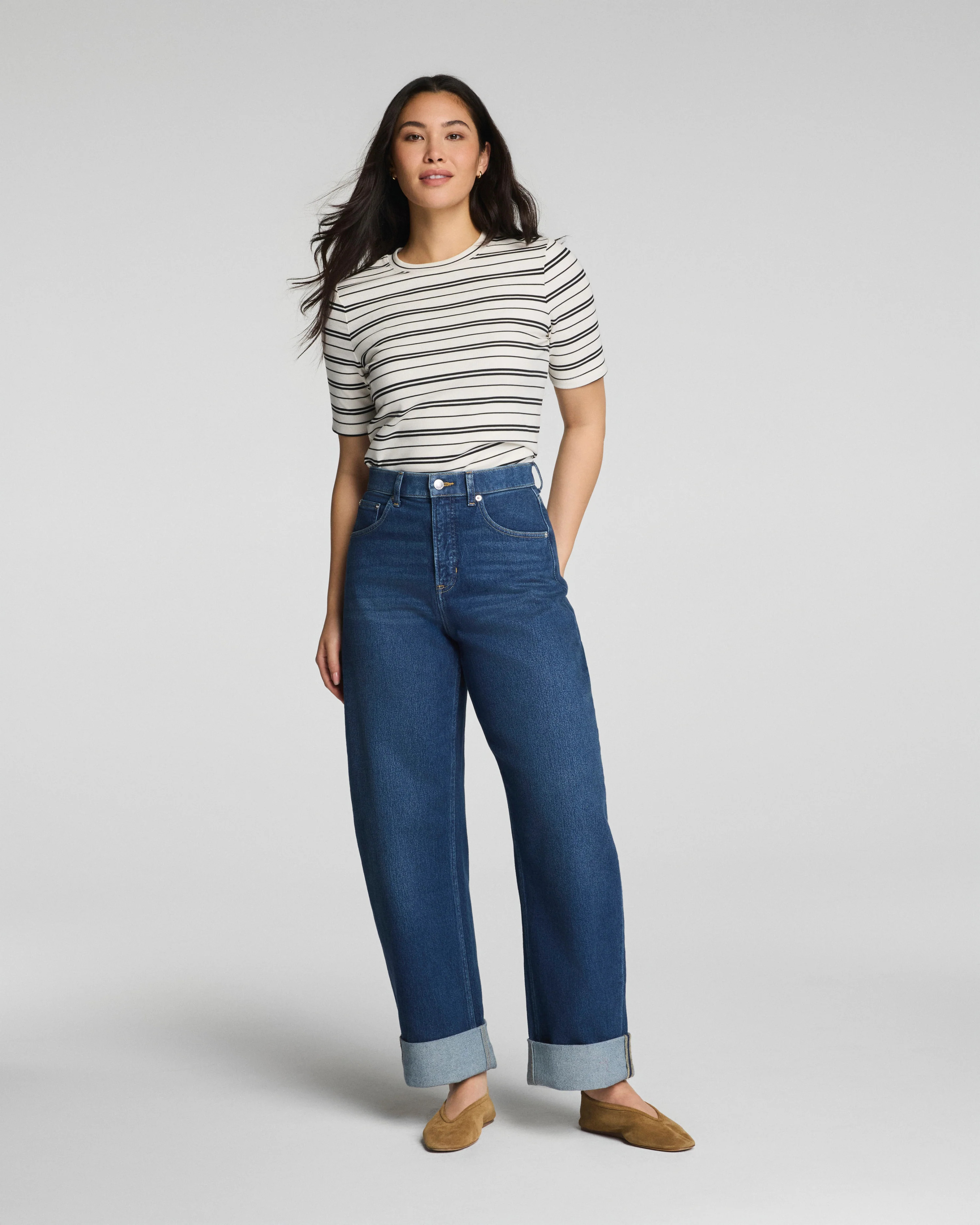SPANXshape™ Authentic 360Cuffed Horseshoe Jeans | Spanx