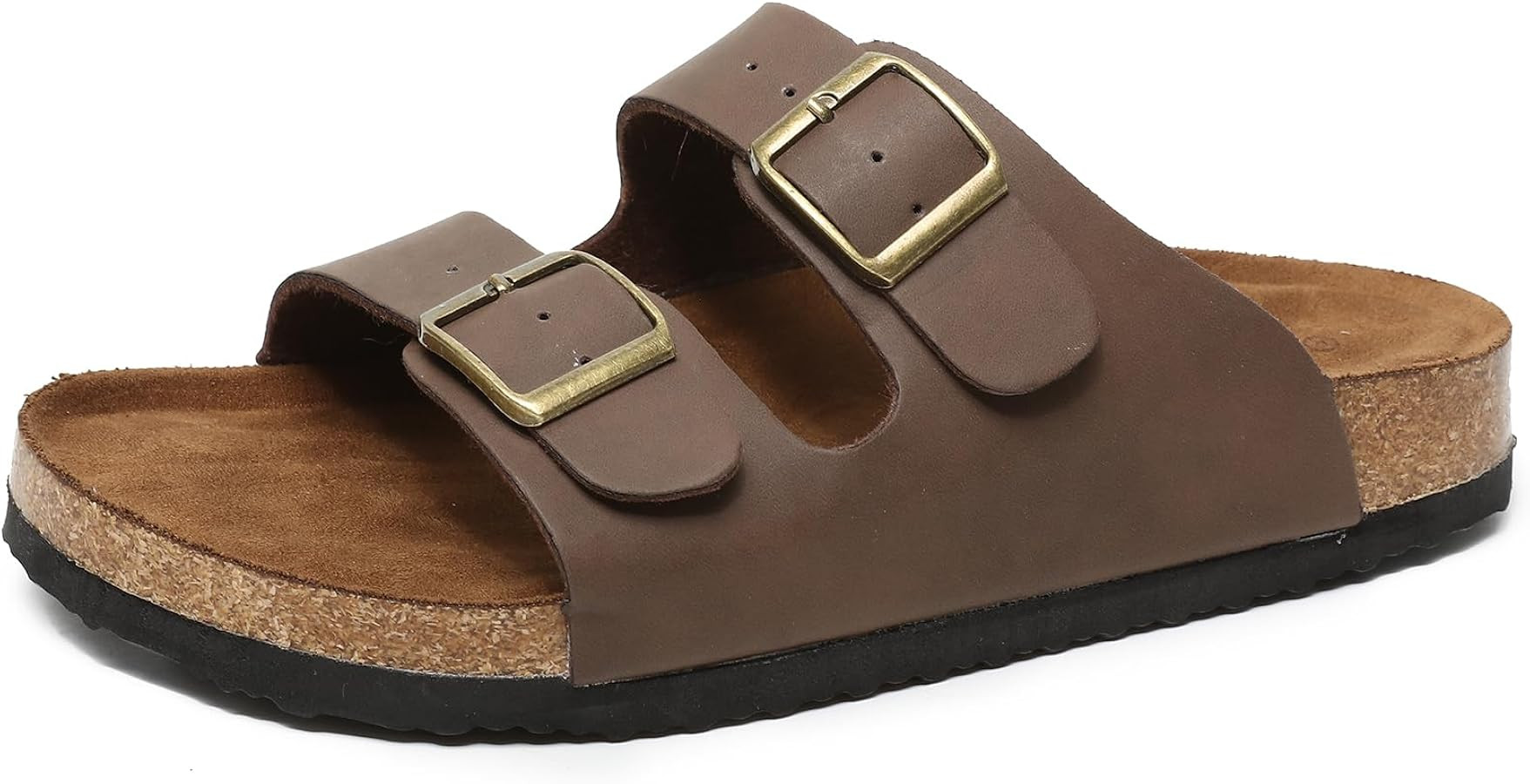 Womens Cork Footbed Slide Sandals Flat Sandals for Women Flatform Arch Support Open Toe Adjustabl... | Amazon (CA)