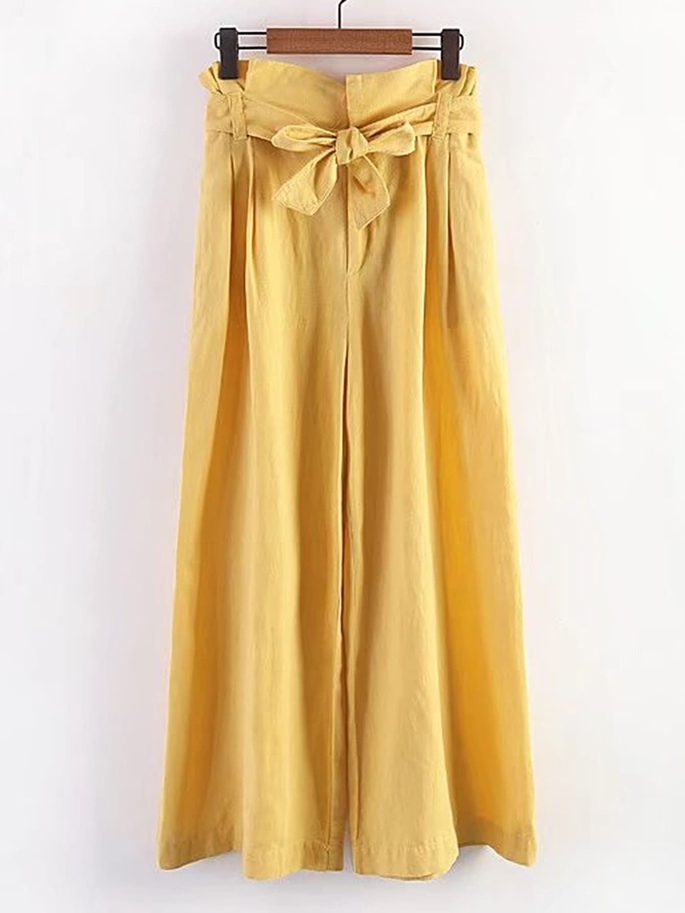 Bow Tie Waist Wide Leg Pants | SHEIN