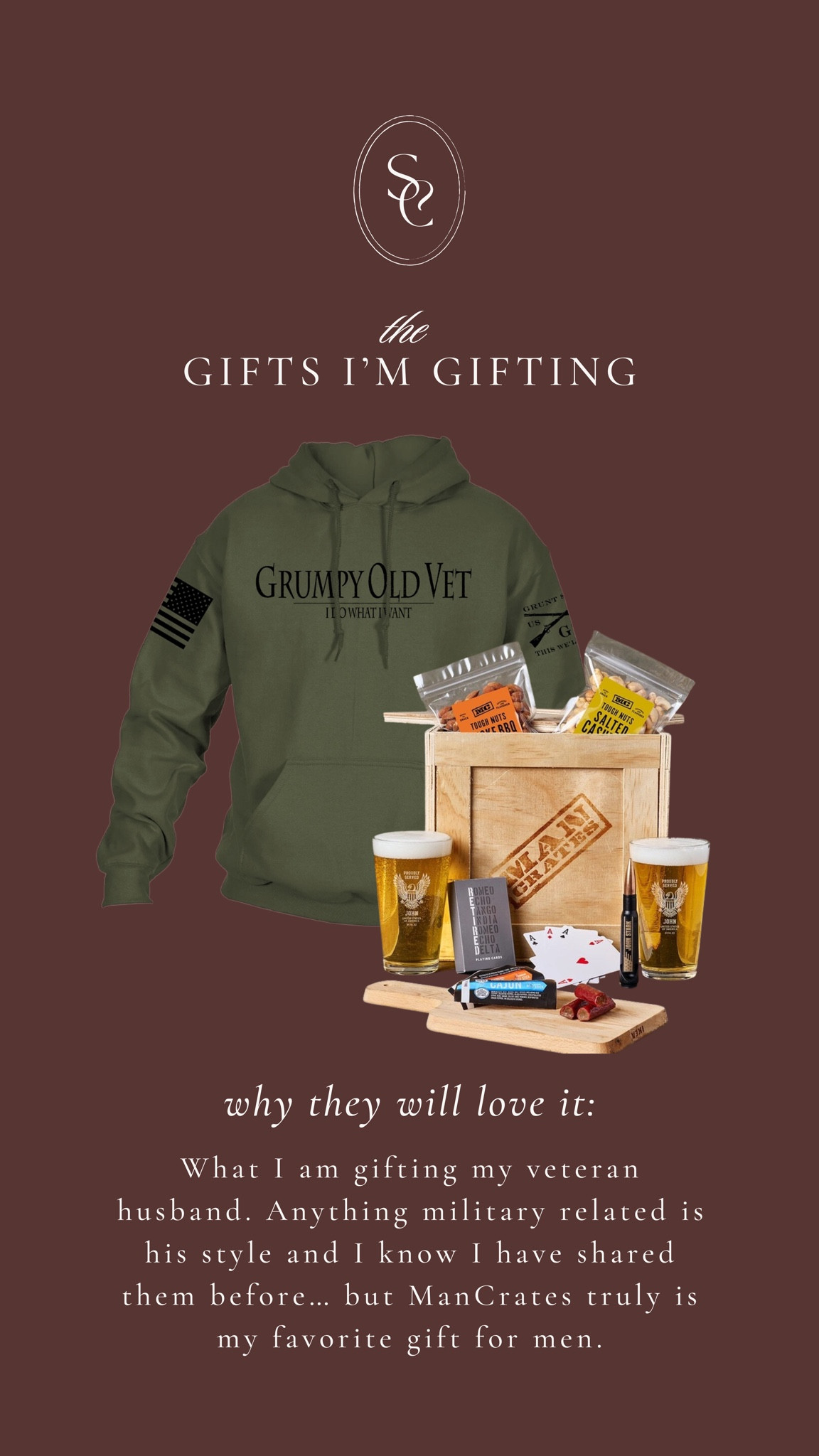 What I am gifting • My VETERAN Husband 

#giftsguyslove #giftsforguys #veteran #military #giftguideformen #giftguideforhim

#LTKMens #LTKWatchNow #LTKGiftGuide