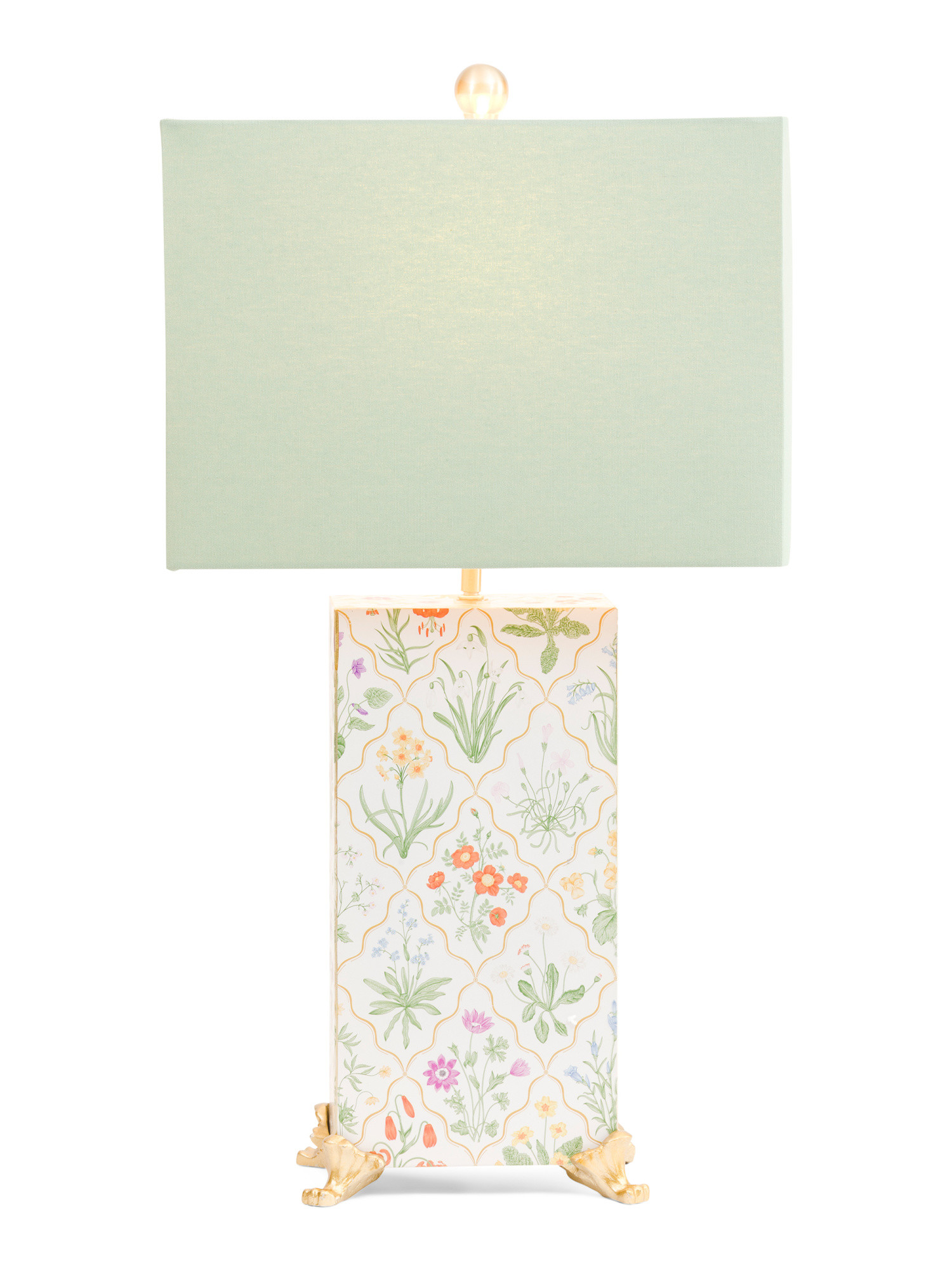 25.5in Printed Metal Linen Shade Table Lamp | TJ Maxx