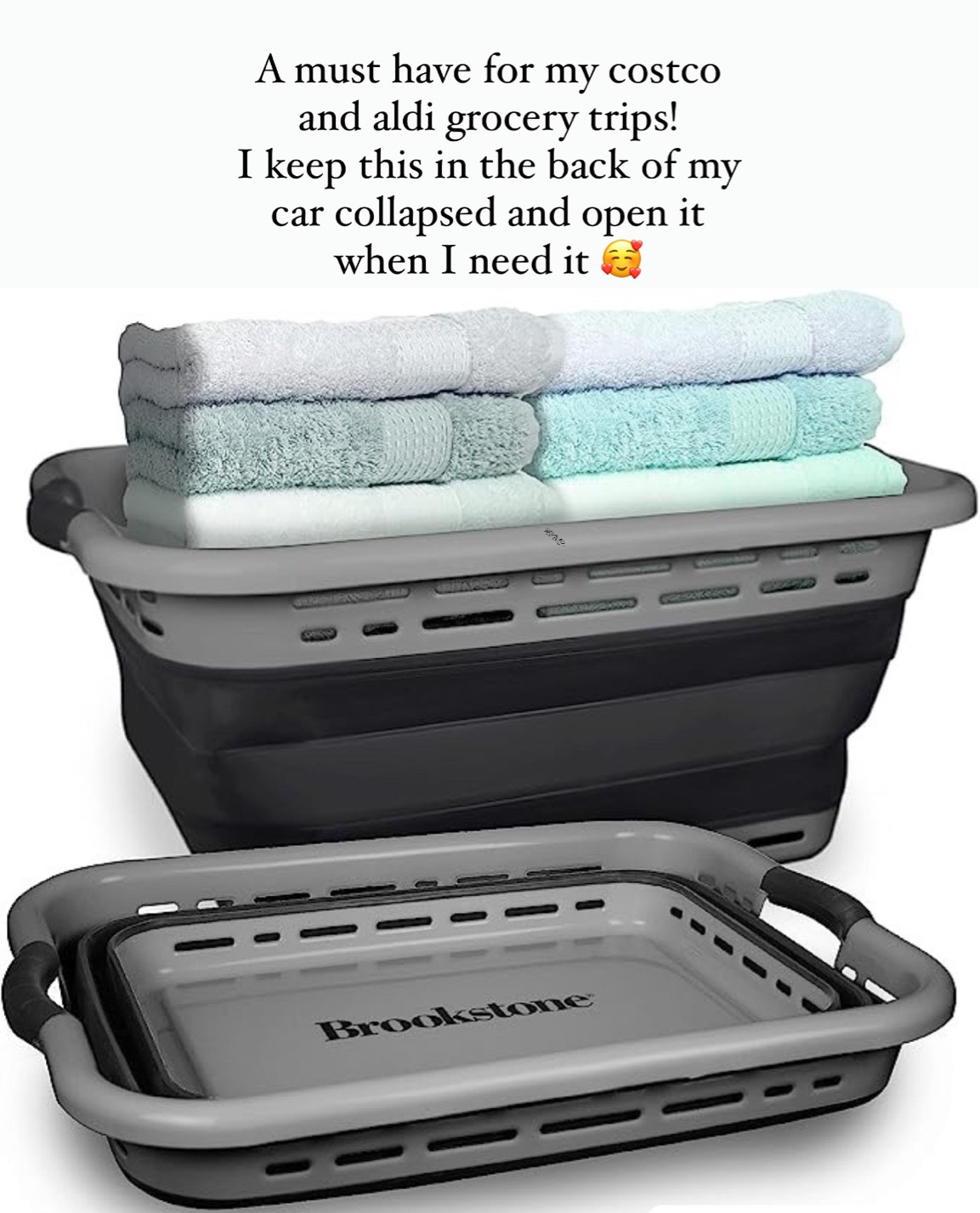 Double post because I love this collapsible bin SO much. There are cheaper options on amazon, but after reading so many reviews I’m glad I went with this one. 

I use it a most daily for chores around the house or for unloading the car. I have it in pink, but I plan on purchasing another one soon so I can have one in the house. They come in so handy! 



#LTKfamily #LTKtravel #LTKhome