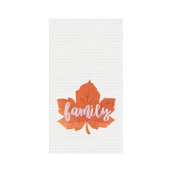 C&F Home Family Leaf Embroidered Thanksgiving Waffle Weave Kitchen Towel | Target