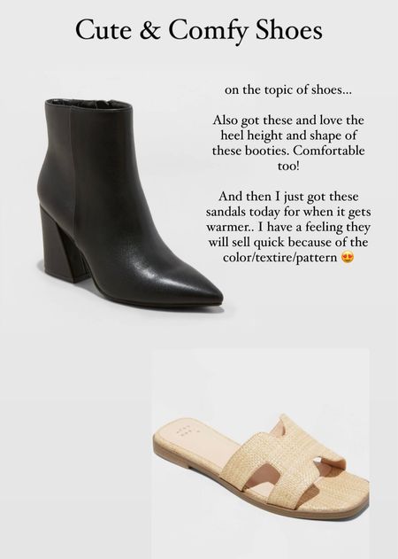 These booties have the best heel shape and height! The pointed toe makes them look more chic and high end but they’re very affordable and comfortable. And I grabbed these sandals and think they will sell out quickly because of the grandmillennial style! 

#LTKsalealert #LTKshoecrush #LTKfindsunder50