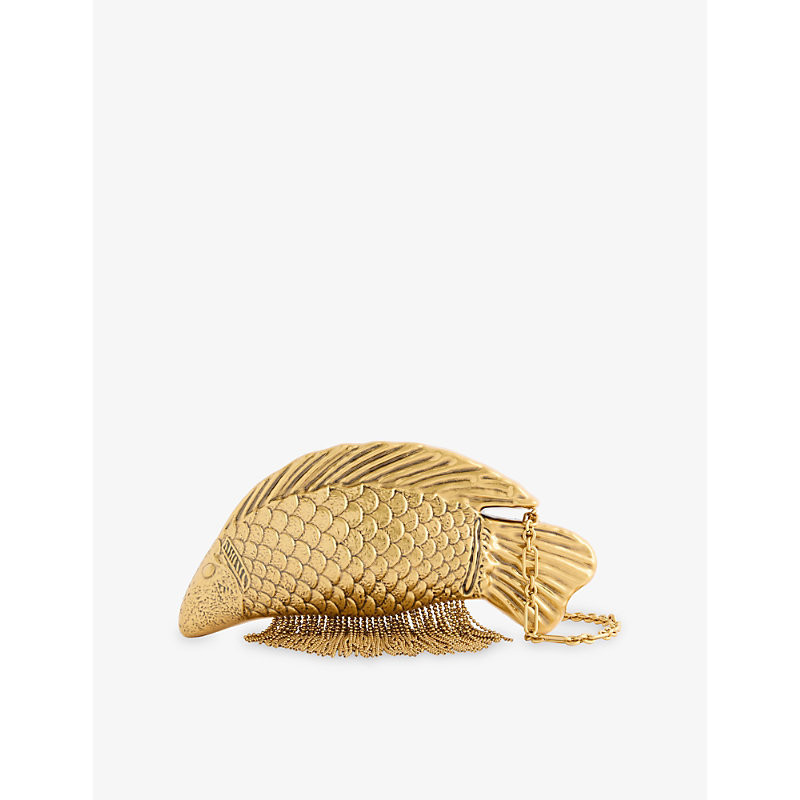 Cult Gaia Womens Neemo Antique Brass Clutch Bag | Selfridges