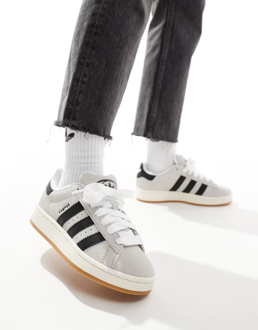 adidas Originals Campus 00s trainers in light grey and black-White | ASOS (Global)