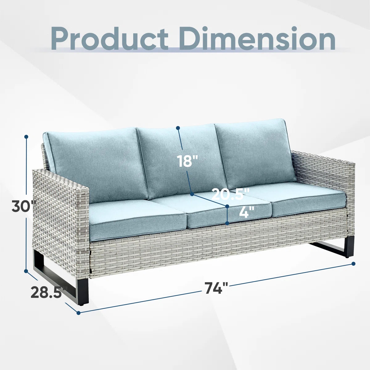 Naresa 3-Seat Patio Outdoor Sofa, All-Weather PE Wicker | Wayfair North America