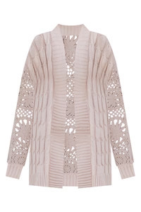 What's The Plan Tan Crochet Sleeve Cardigan | Pink Lily
