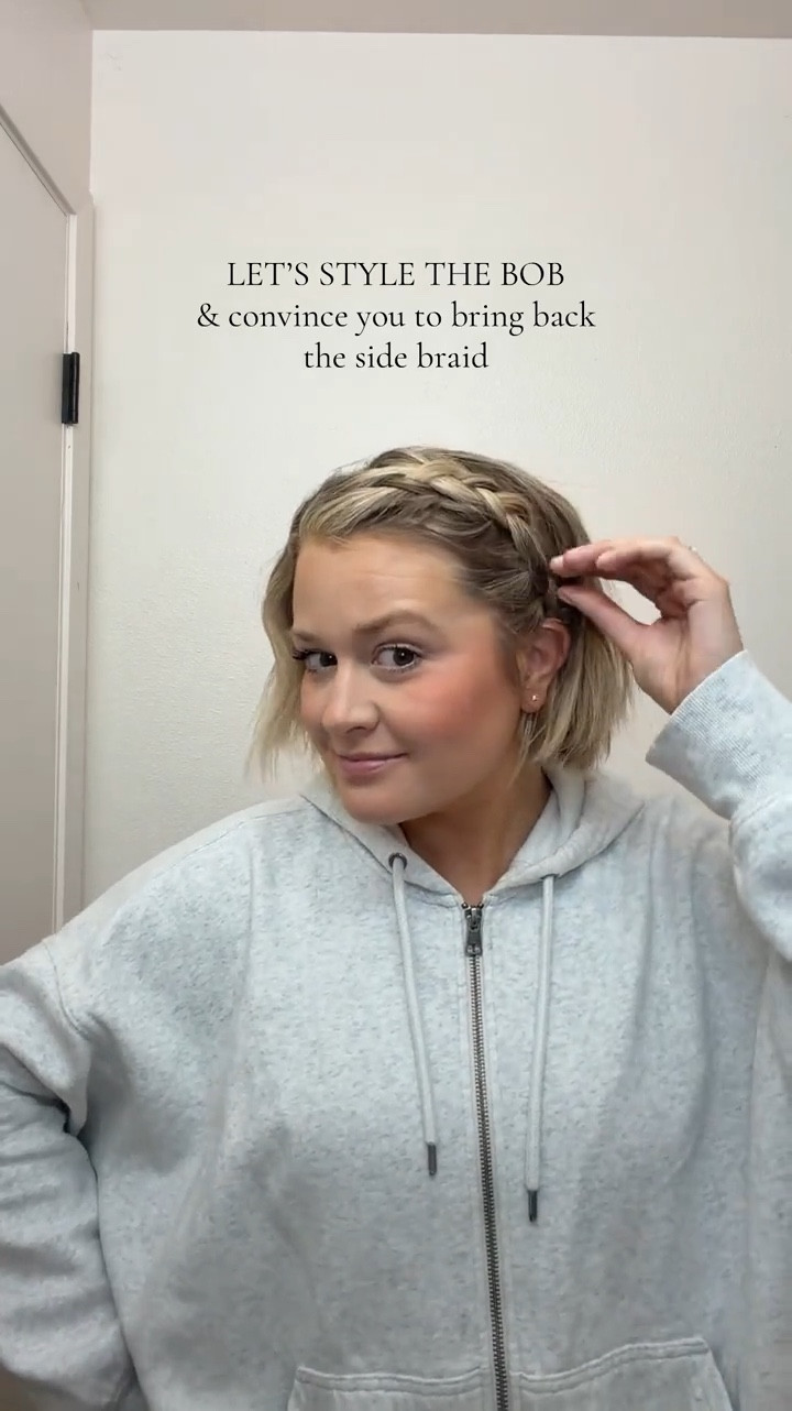 Bob hairstyle with a side braid 

Use code TARAB50 for 50% off the styling tools!

#LTKgrwm #LTKBeauty #LTKSaleAlert