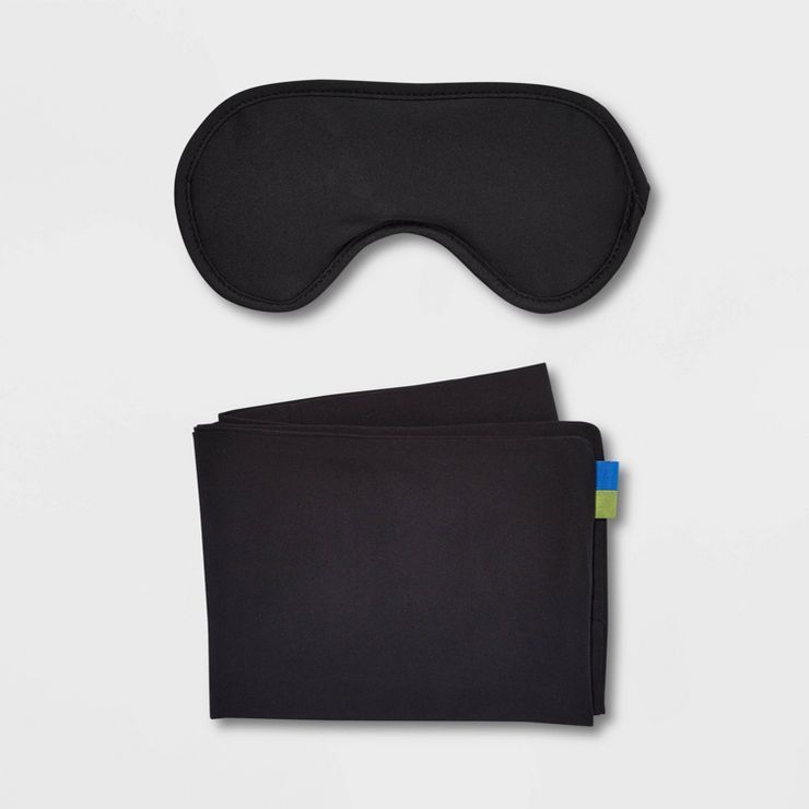 Eyemask & Pillowcase 2pc Gift Set Black - Open Story™ | Target