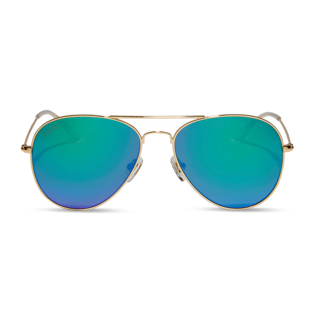 CRUZ - GOLD + BLUE MIRROR SUNGLASSES | DIFF Eyewear