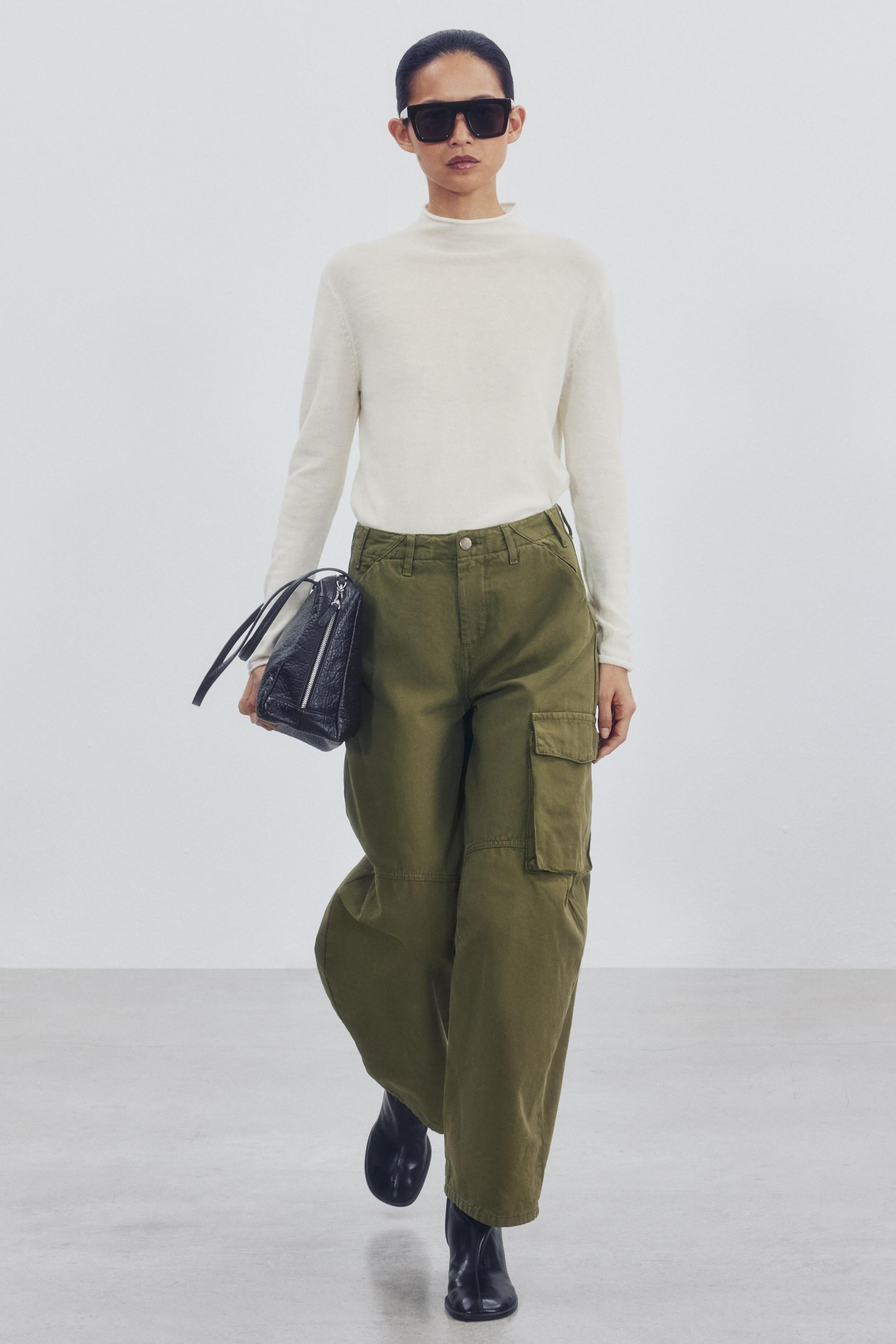 Zara - Extra-Soft 100% Wool Mock Neck Sweater - Ecru - L - Woman | Zara Canada