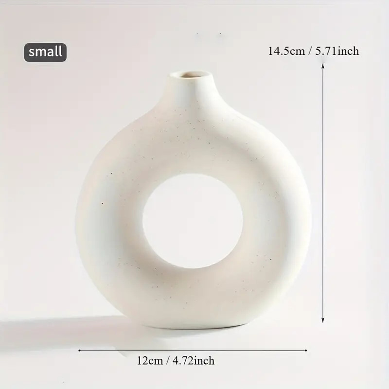 Ceramic Donut Vase Vases Modern Home Decor Round Matte - Temu | Temu Affiliate Program