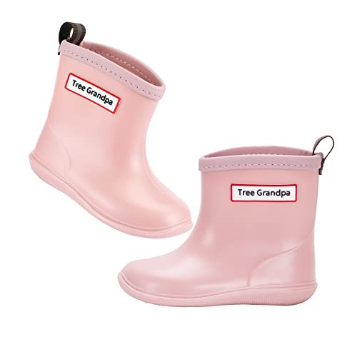 hedyberyl Toddler Rain Boots for Boys Girls Baby Rain boot Lightweight Kids Rain Boots Infant Rainboots Size 10 Rose Pink | Amazon (US)