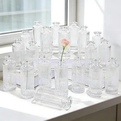 Set Of 20 Clear Glass Bud Vases For Centerpieces And Home Decor, Vintage Style Mini Flower Vases For Weddings, Table Decorations, And DIY Crafts | Wayfair North America