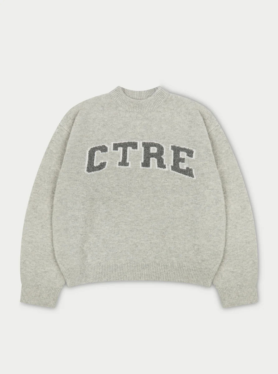 CTRE KNITTED SWEATSHIRT - GREY MARL | The Couture Club
