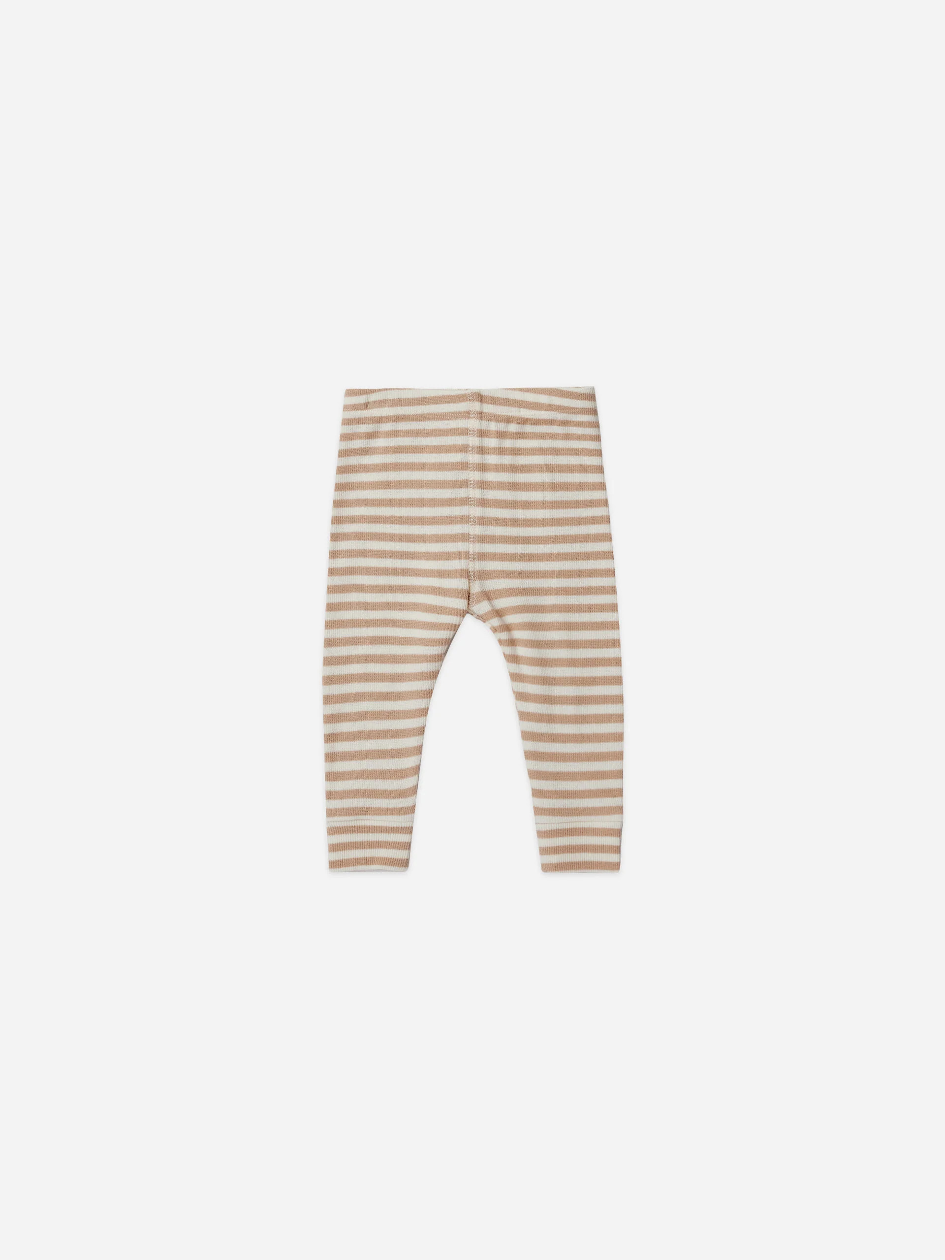 ribbed legging | latte stripe | Quincy Mae