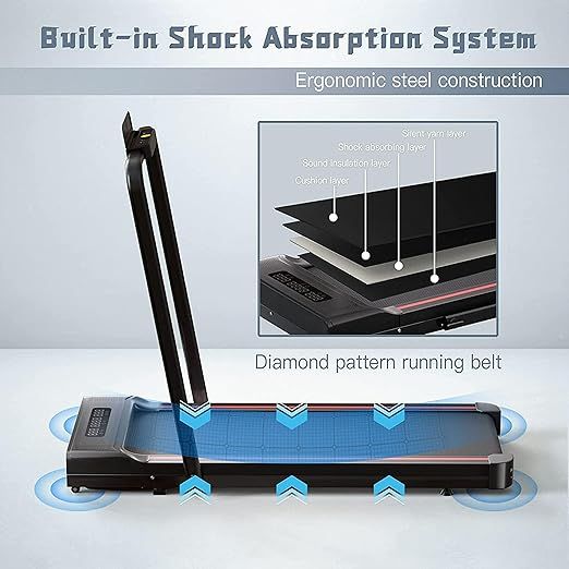 Treadmill-Walking Pad-Under Desk Treadmill-2 in 1 Folding Treadmill-Treadmills for Home-Black Red | Amazon (US)