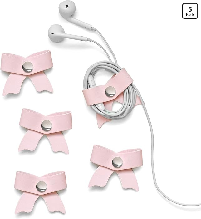 SenseAGE 5 Pack Cord Organizer, Bow Cord Keeper, Cable Organizer USB Holder, Leather Cable Manage... | Amazon (US)