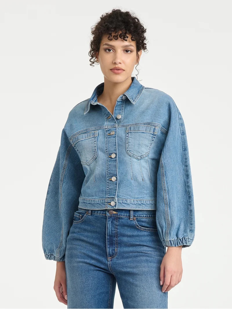 Sofia Vergara Women's Darted Denim Waist Jacket, Sizes XS-XXL | Walmart (US)