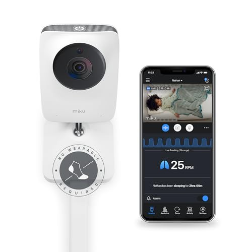 Miku Pro Updated Smart Baby Monitor, Camera and Wall Mount, Real-Time Breathing and Sleep Tracking, Contact-Free, Instant Alerts, Sleep Analytics for Newborns and Infants, Requires Paid Membership | Amazon (US)