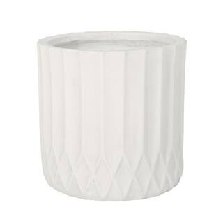 Morelos 13 in. W x 12.5 in. H Antique White Concrete Outdoor Patio Lightweight Planter Decorative Pots | The Home Depot