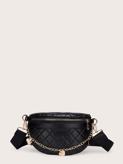 Quilted Pattern Chain Fanny Pack | SHEIN
